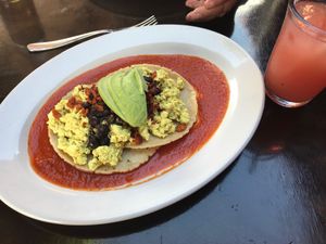Tofu Rancheros at Lola Valentina in Isla Mujeres