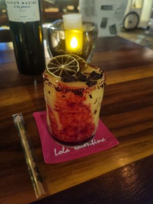 Mango hibiscus margarita at Lola Valentina in Isla Mujeres