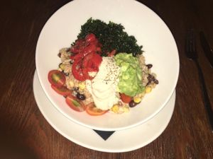 Quinoa burrito bowl at Stonesedge in Whistler