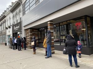 The queue  at Beechwood Doughnuts in St Catharines