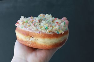 Birthday Cake at Beechwood Doughnuts in St Catharines