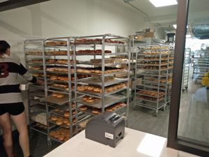 donuts while making at Beechwood Doughnuts in St Catharines