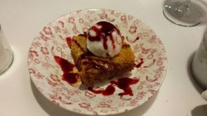 Carrot cake and lemon sorbet at Astrid in Malaga