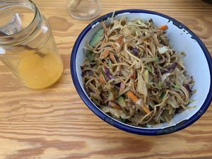 Seitan stir fry at Astrid in Malaga