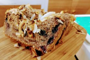 Coconut & blueberry bread at Simple Seed Eatery in South Yarra