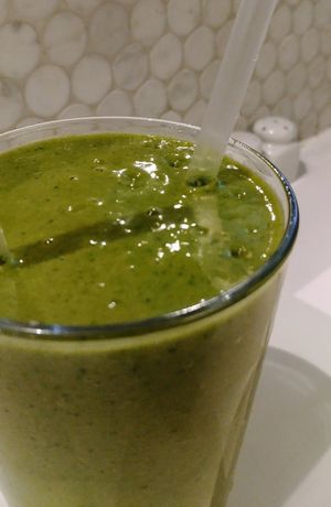 Green smoothie at Simple Seed Eatery in South Yarra