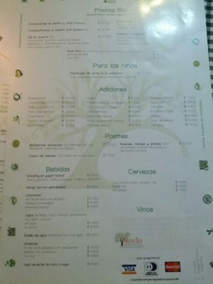 menu 2 at Savia in Villa De Leyva