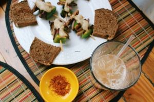 Mushroom meat ";Pincho"; at Kalenda in Santo Domingo