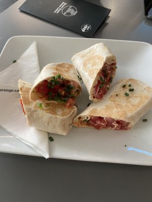 Spicy hummus wrap  at Blueorange Coffee and Bagel - Alserbachstrasse in Vienna