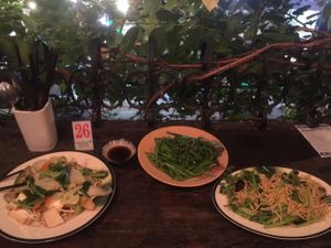 noodles galore in the garden terrace  at Saigon Vegan - Bui Vien in Ho Chi Minh City