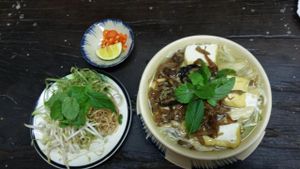 Mekong delta rice noodle - The best sup for main course at Saigon Vegan - Bui Vien in Ho Chi Minh City