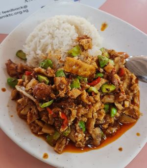 Sambal Petai Rice ~ 24/3/22  REALLY GOOD!!! at Ci Wen Vegetarian 慈雲素食 in Northeast Singapore