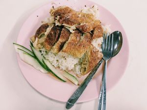 Chicken rice at Ci Wen Vegetarian 慈雲素食 in Northeast Singapore