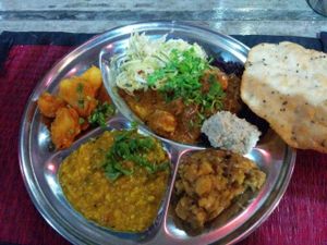 Friday night Indian Buffet. Vegetarian curries and dhals and a prawn option also available. All home-made natural ingredients  at The Yoga Retreat in Koh Phangan