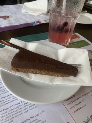 Dark chocolate and orange tart  at Visto Lounge in Torquay