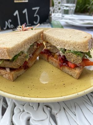 Vegan breakfast ‘butty’   at Visto Lounge in Torquay