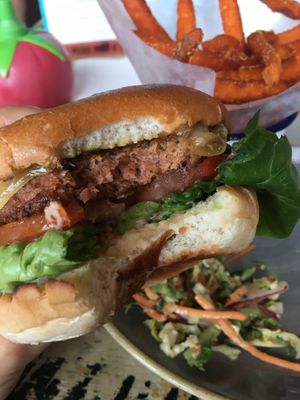 The vegan burger at Visto Lounge in Torquay