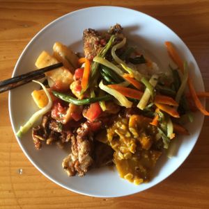 Buffet plate for 45k at Bo De Quan in Hanoi