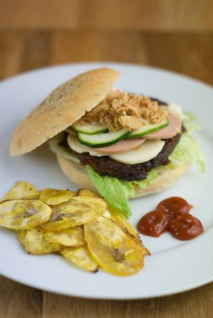 Homemade burger at Rizoma in Barcelona