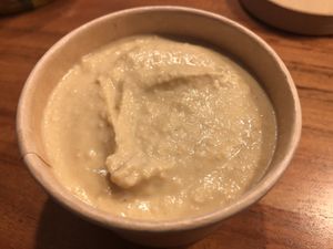 Take away brunch: hummus  at Super Jami Kitchen in Stuttgart