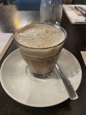 Delicious flat white  at Super Jami Kitchen in Stuttgart