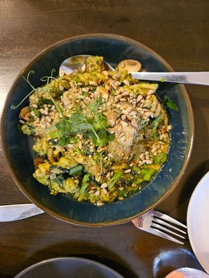 Pesto pasta at Super Jami Kitchen in Stuttgart