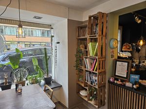 Inside next to the counter at Super Jami Kitchen in Stuttgart