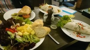 Salade and wrap at Super Jami Kitchen in Stuttgart