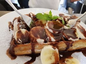 Choco - Banana Waffle at Super Jami Kitchen in Stuttgart