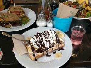 best EVER, EVER vegan waffles! at Super Jami Kitchen in Stuttgart