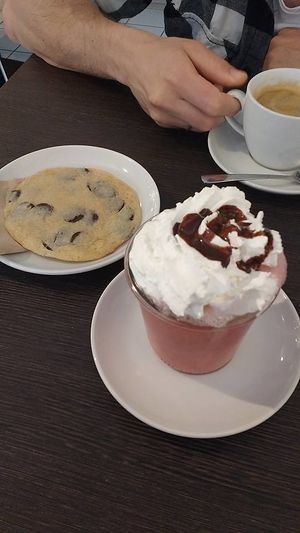 great vegan cookie and strawberry shake! at Super Jami Kitchen in Stuttgart