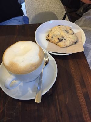 Cappuccino and Cookie  at Super Jami Kitchen in Stuttgart