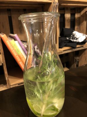 Water with rosemary at Super Jami Kitchen in Stuttgart