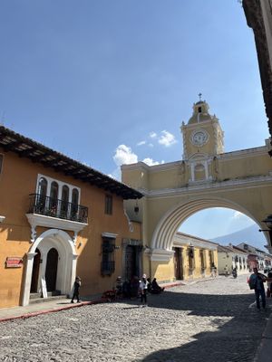 Outside (right by the arch)  at Chocola La La in Antigua