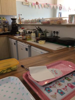 Inside A Little Something - Kitchen area with separate cooking utensils for different dietary requirements/restrictions. at A Little Something in Thornton