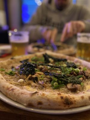 Vegan mushroom pizza   at Brewers Beer Bar - 3eLång in Gothenburg