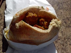 sesame falafel at The Flying Falafel in San Francisco