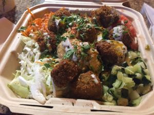 plate of felafel at The Flying Falafel in San Francisco