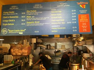 Menu at The Flying Falafel in San Francisco