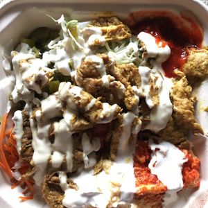 Chick’n shwarma plate at The Flying Falafel in San Francisco