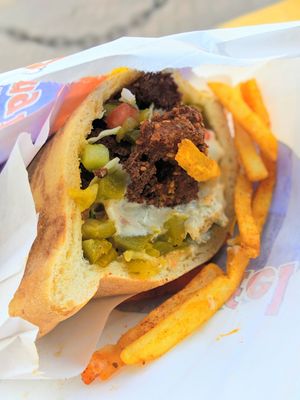 Full pita pocket. at The Flying Falafel in San Francisco