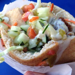 falafel pocket at The Flying Falafel in San Francisco