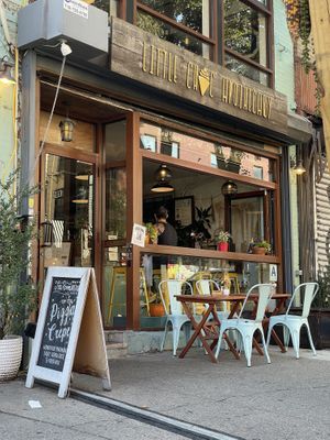 Outside at Little ChoC Apothecary in Brooklyn