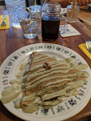 Mushroom crepe at Little ChoC Apothecary in Brooklyn