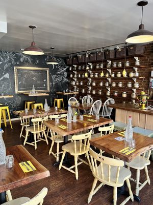 Inside the cafe, upstairs   at Little ChoC Apothecary in Brooklyn