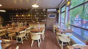 Upstairs seating  at Little ChoC Apothecary in Brooklyn