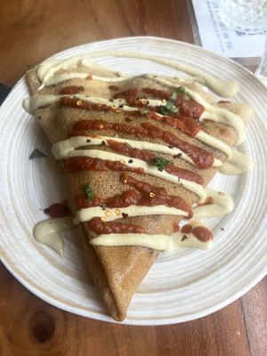 pizza crepe  at Little ChoC Apothecary in Brooklyn