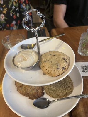 Clotted cream and chocolate chip cookie   at Little ChoC Apothecary in Brooklyn