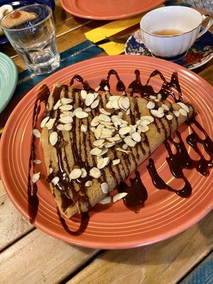 Newtella ans sliced almonds crêpe at Little ChoC Apothecary in Brooklyn
