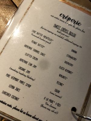Menu at Little ChoC Apothecary in Brooklyn